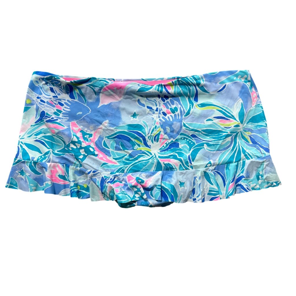 Lilly Pulitzer Blue Pink Green Floral Swim Skirt
